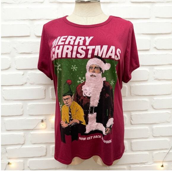 Torrid 3 (3X) The Office Merry Christmas Get Back To Work Santa Graphic T Shirt - Picture 1 of 3